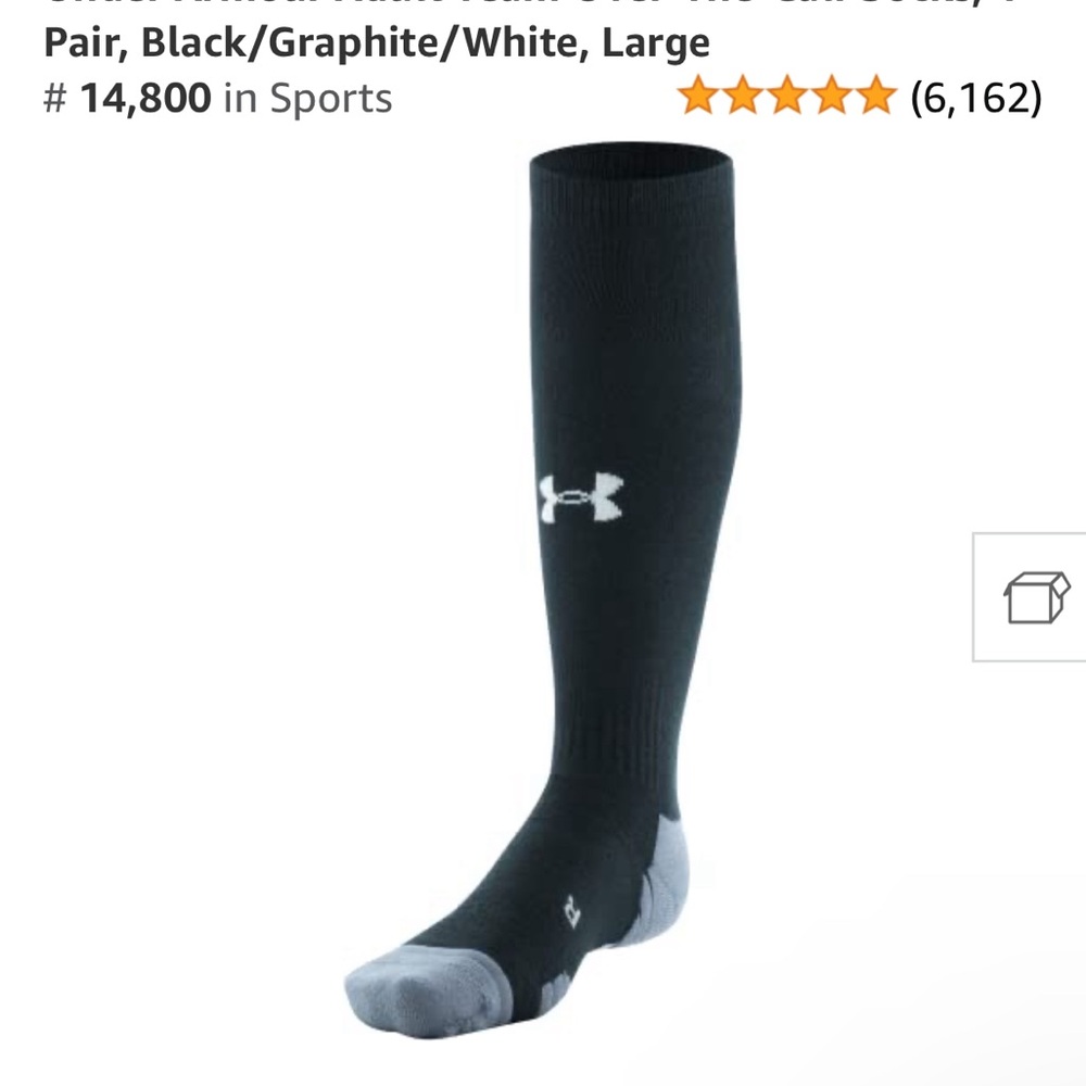 Under Armour Adult Team Over-The-Calf Socks, 1-Pair, Black